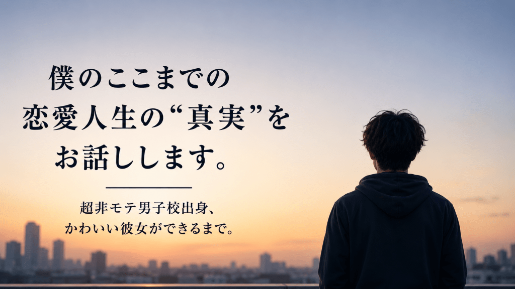 僕のここまでの恋愛人生の“真実”をお話しします。超非モテ男子校出身、かわいい彼女ができるまで。